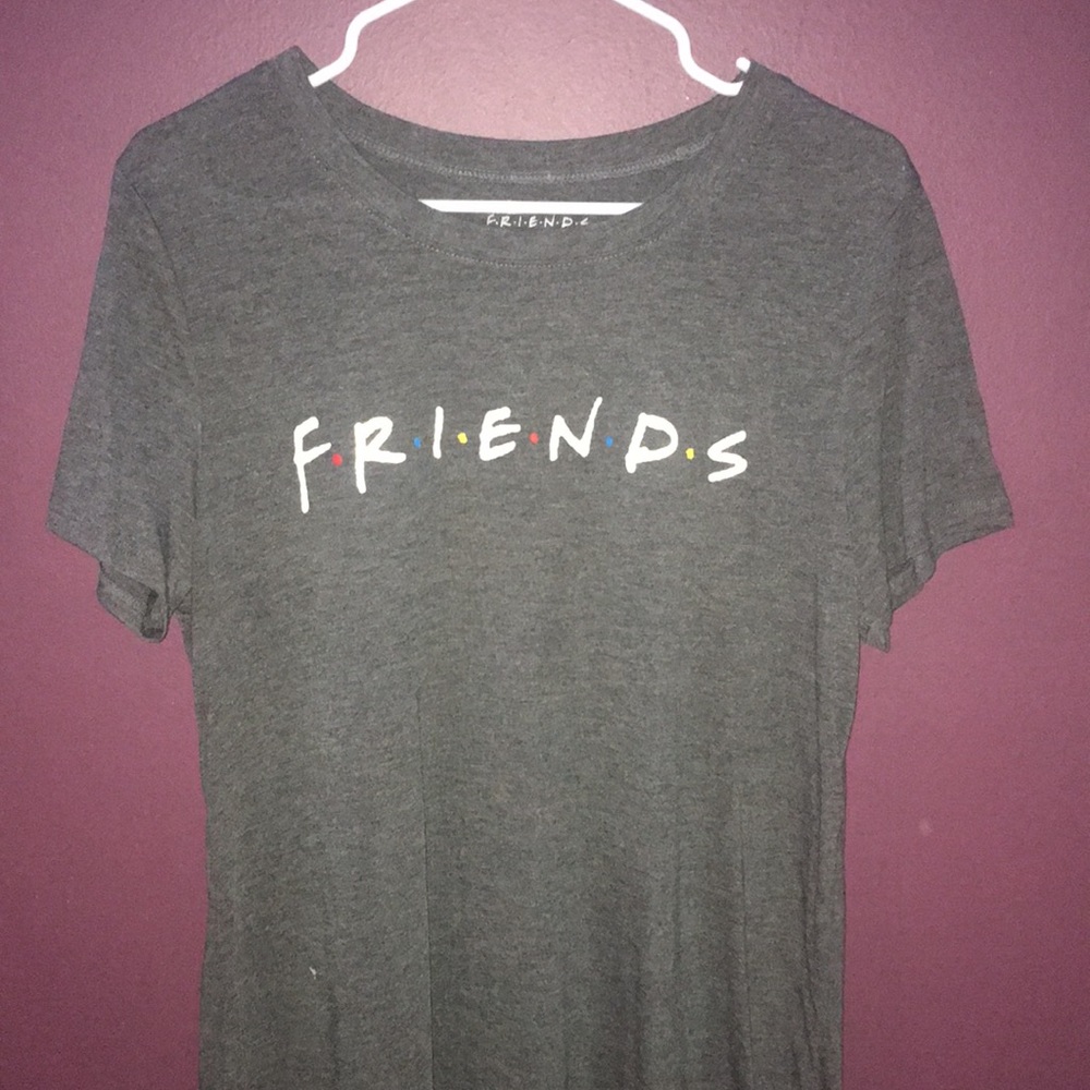 dark grey “friends” tee shirt